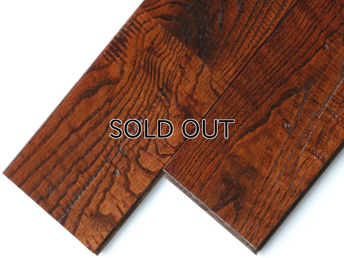 画像2: 栗アンティーク・無垢フローリング幅広・塗装レッドブラウン色1820×120×15 (2)
