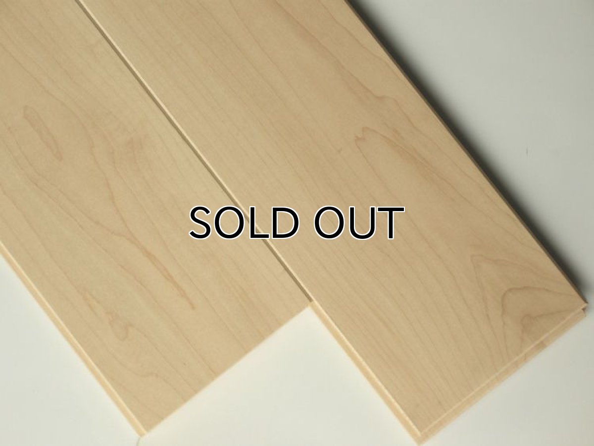 画像2: ハードメープル無垢フローリング１２ミリ厚・幅広・無塗装 乱尺×120×12 (2)