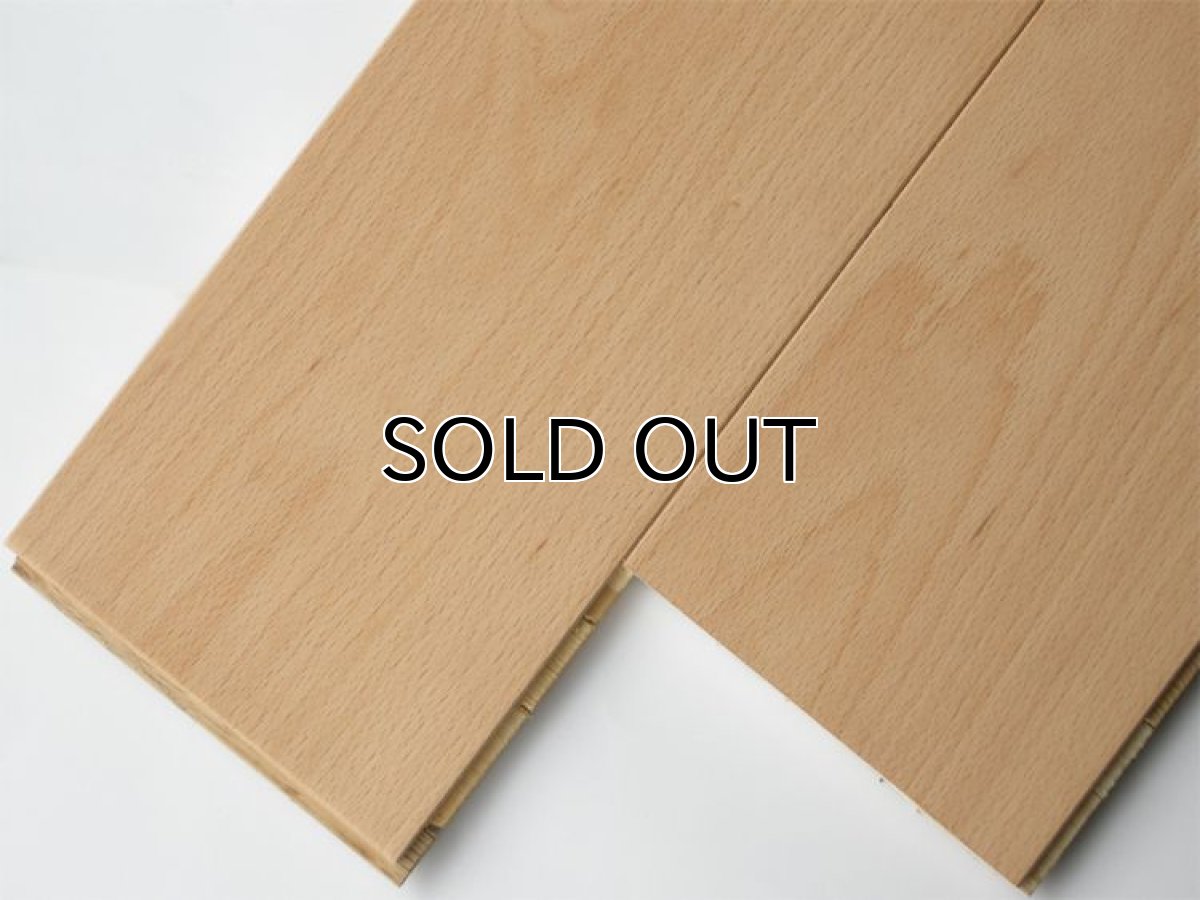 画像2: ブナ（ヨーロピアンビーチ）三層フローリングSグレード　低温床暖対応　無塗装　1818×150×15 (2)