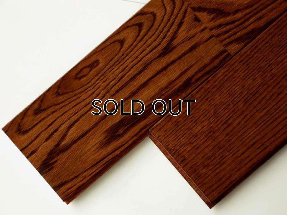 画像2: ナラ無垢フローリングＵＮＩ・Nグレードウレタン塗装ダークブラウン色1820×90×15 (2)