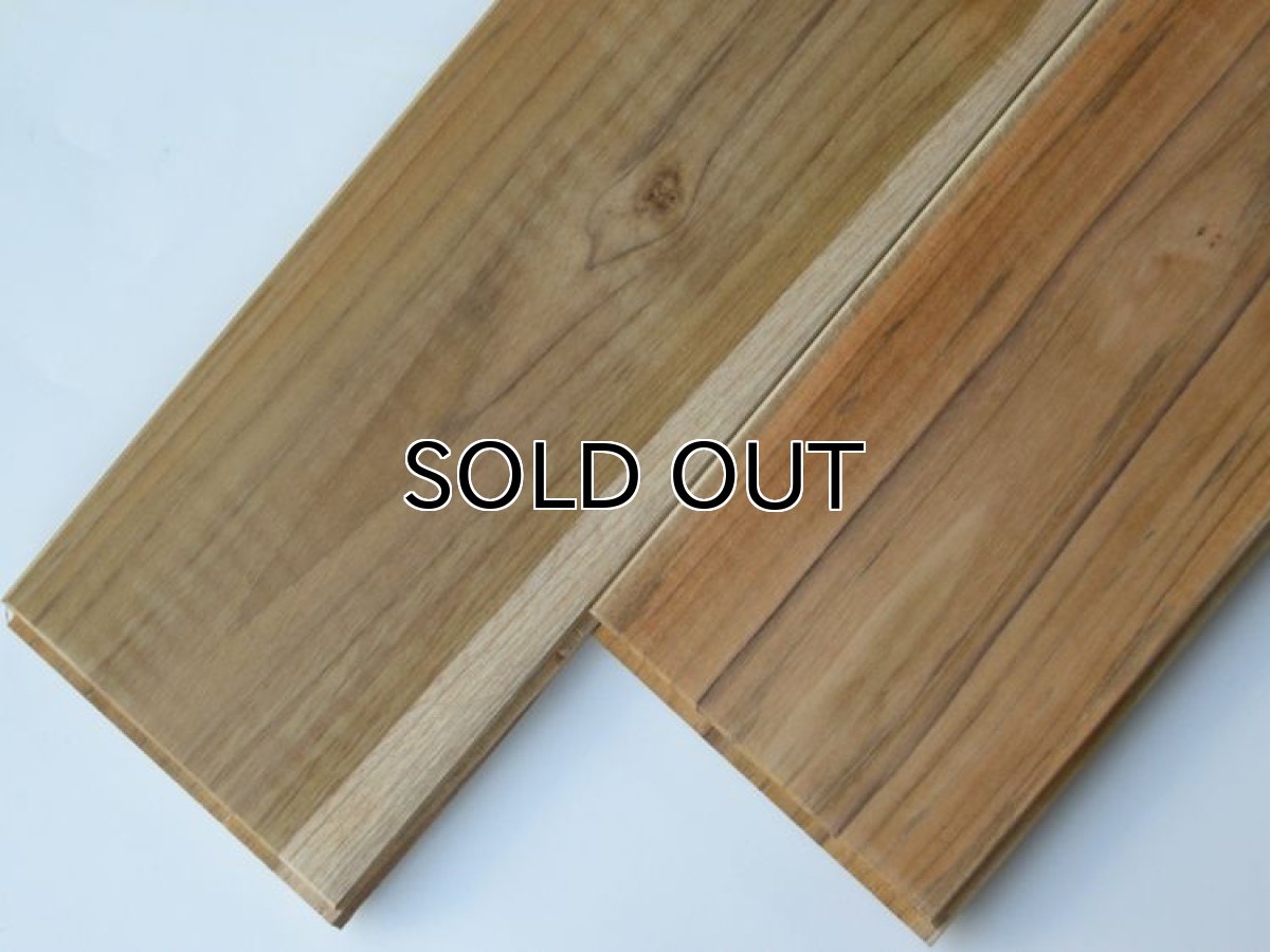 画像2: ラオスチーク無垢フローリング乱尺Nグレード・無塗装 乱尺×120×15 (2)