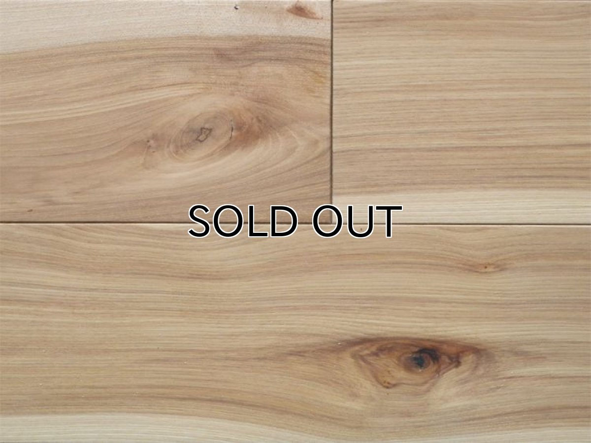 画像1: ヒッコリー無垢フローリング・幅広・自然塗料塗装 乱尺×125×18 (1)