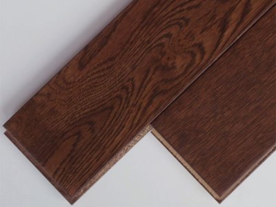 画像1: ナラ無垢フローリングUNI・水性UV塗装ブラウン色 1820×90×15